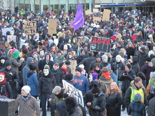 Demonstration mot ACTA i Stockholm
